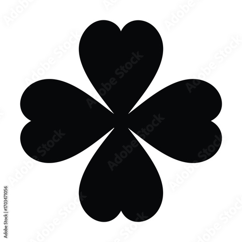 Black Four Leaf Clover Graphic Element luck symbol