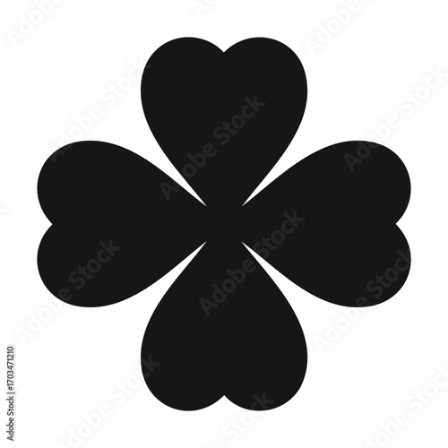 Black Four Leaf Clover Symbol Isolated luck silhouette
