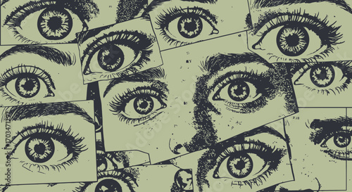 Eye-Catching Collage: A Graphic Exploration of Vision and Observation