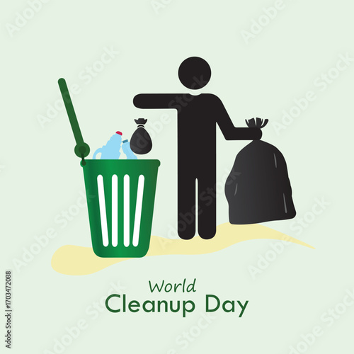 World Cleanup Day is global movement held every September 20th to address the global waste crisis through coordinated voluntary clean-up efforts and awareness-raising activities. Garbage cleaning.
