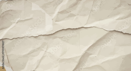 Torn vintage beige paper texture background with crumpled surface for design and use