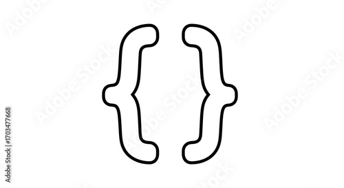 Simple representation of curly braces, offering versatility for code, math, design or general