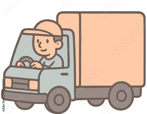 Truck Driver Clipart PNG | Delivery Man Cartoon | Community Helpers Profession Clip Art
