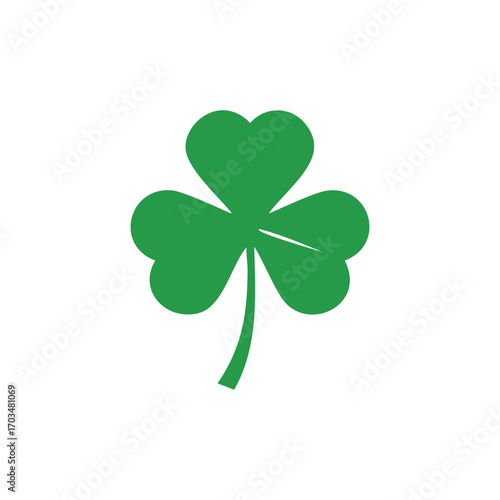 Green Three Leaf Clover On White Background shamrock