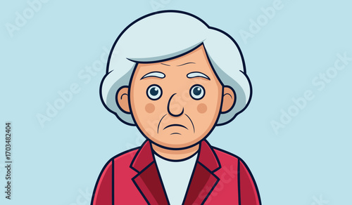 Old Woman Cartoon Character – Elderly Female Illustration, Senior Lady Vector Artwork, Grandma Portrait Cartoon, Cute Elder Woman Icon, Cartoon Aged Female Clipart, Old Lady Smiling Face Cartoon, Seni
