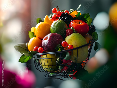 Colorful Fruit Basket Display