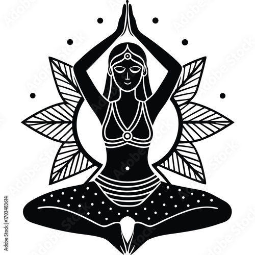 Minimalist line art yoga poses collection for wellness and fitness designs