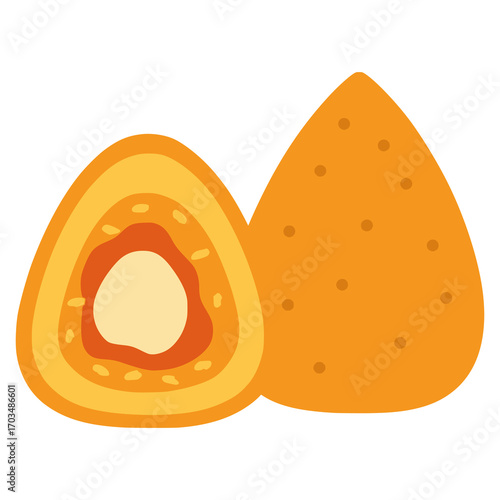 Arancini Italian deep-fried rice balls flat color vector illustration template design