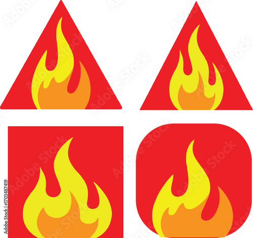 set of fire icons