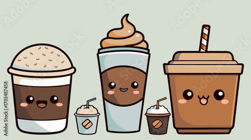 Coffee Delights, Cartoon Beverages, Happy Coffee, Animated Drinks, Coffee Art, Fun Cafe Illustrations, Coffee Cups, Cartoon Brew, Cheerful Beverages, Cafe Delight, Animated Cafe, Coffee Joy, Cartoon D