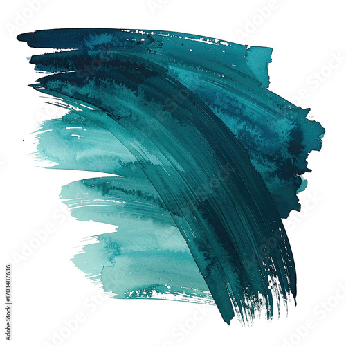 Teal abstract brushstroke art