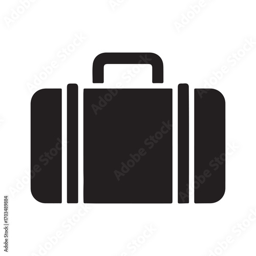 Simple Briefcase Luggage Icon for Travel and Business