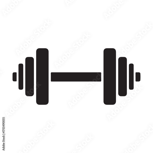 Minimalist Black Barbell Weight Icon