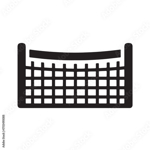 Black Silhouette Icon of a Net with Square Grid Pattern