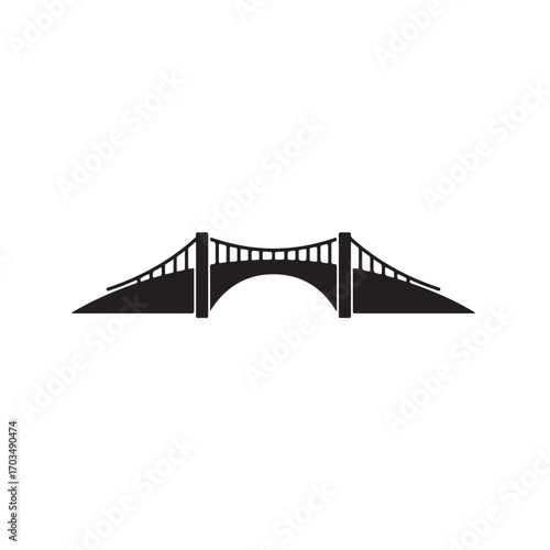 Black Architectural Bridge Silhouette Design