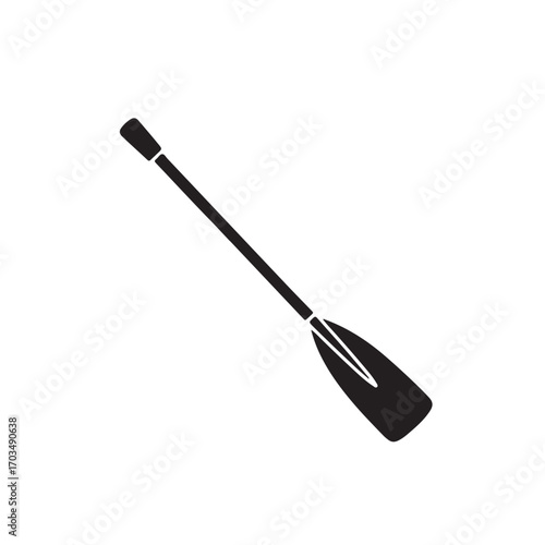 Black Boat Paddle Silhouette Icon