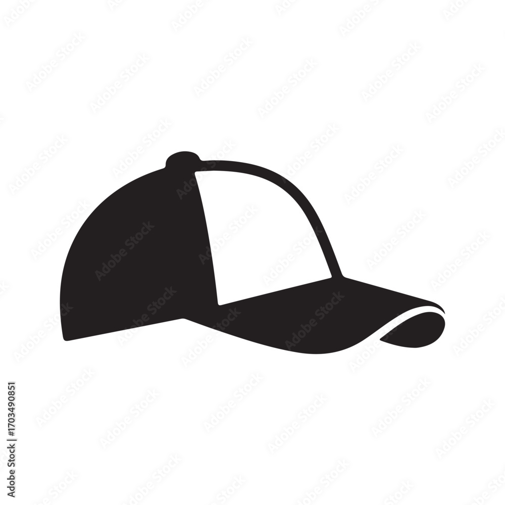 Fototapeta premium Black and White Baseball Cap Graphic