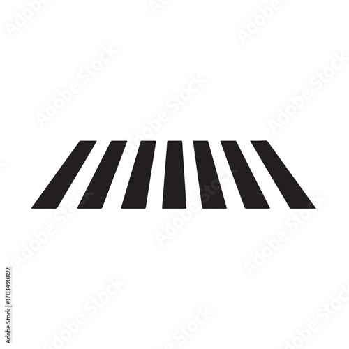 Black and White Pedestrian Crossing Stripes in Perspective