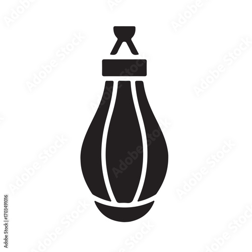Black Punching Bag Icon for Boxing and Fitness Training