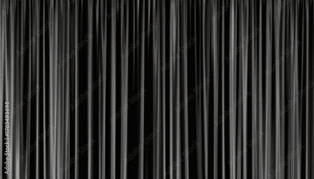 Obraz premium Luxurious Gray Velvet Curtains Draping Down Creating a Smooth Wavy Texture in Theater