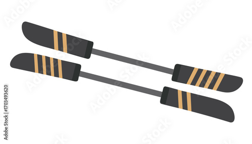 Pair of Ski Poles With Orange Stripes skiing winter