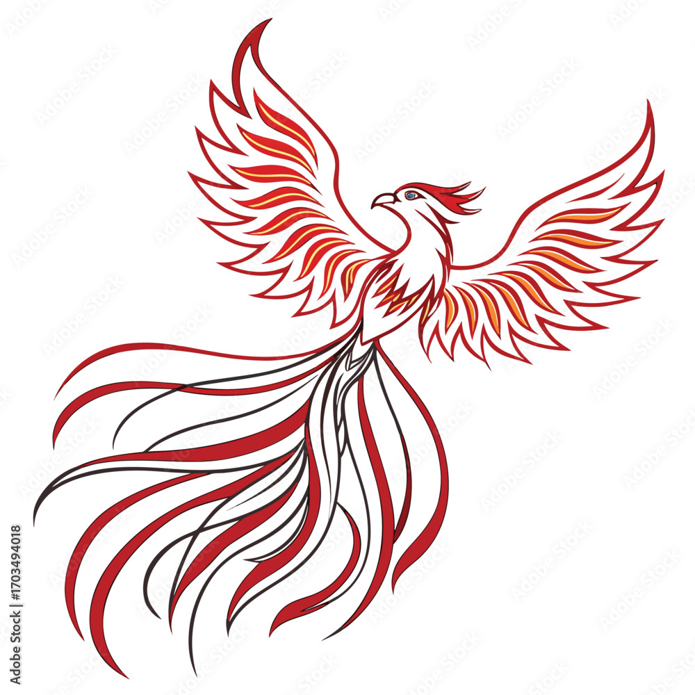 Fototapeta premium Abstract phoenix bird logo design for motivation and inspiration