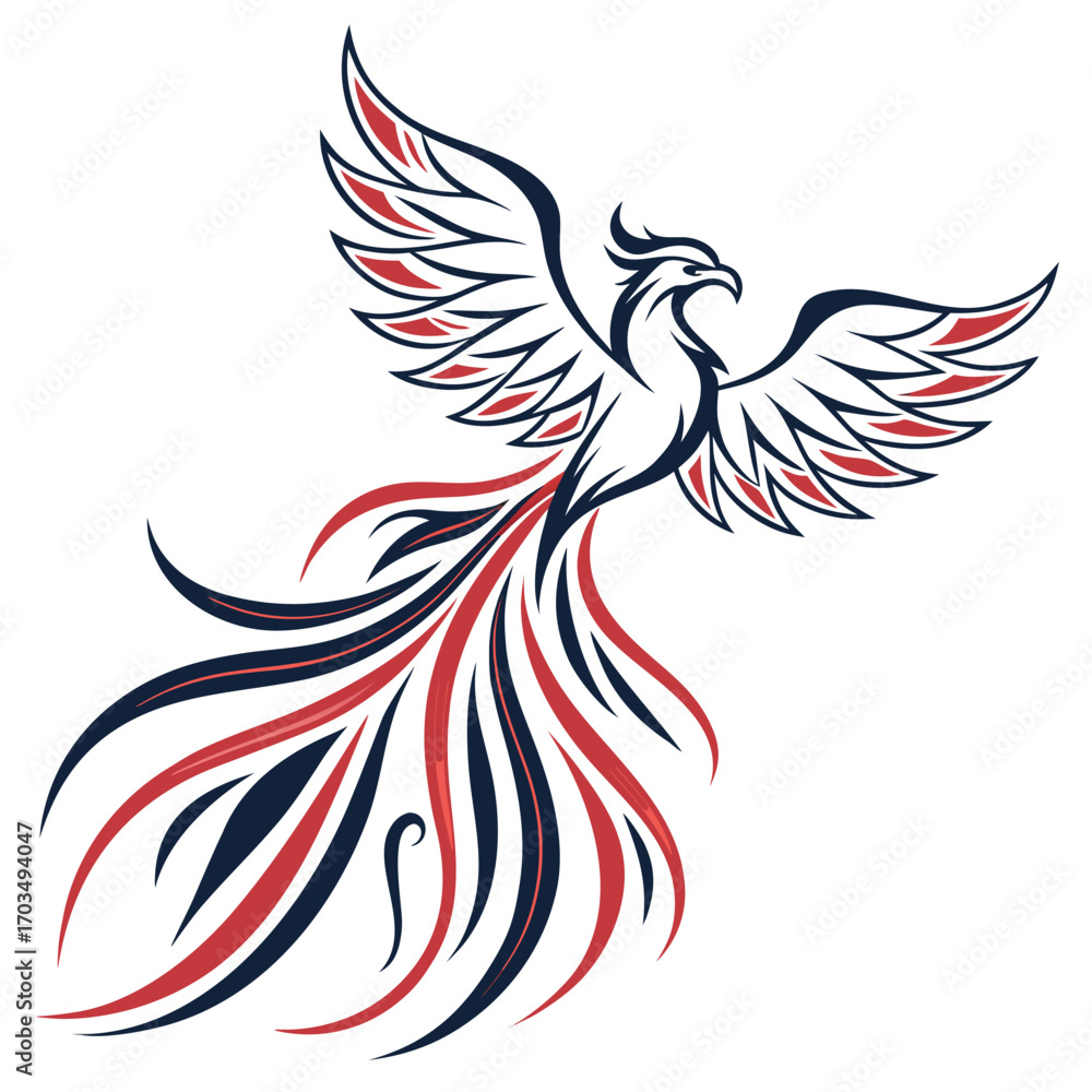 Obraz premium Abstract phoenix bird logo design for motivation and inspiration