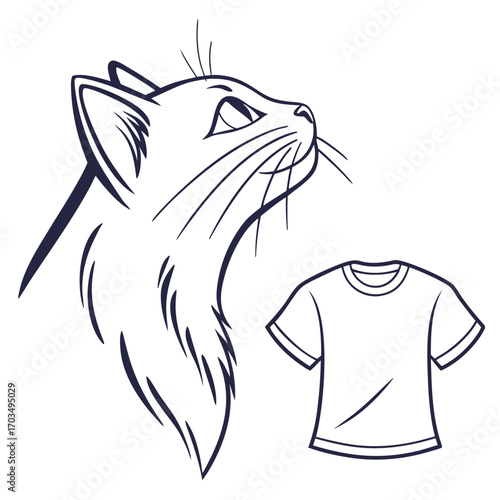 Minimalist cat outline logo design with clean lines and modern appeal