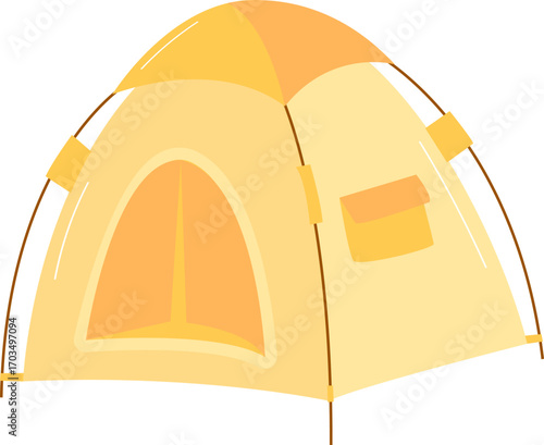 Yellow Camping Tent Illustration