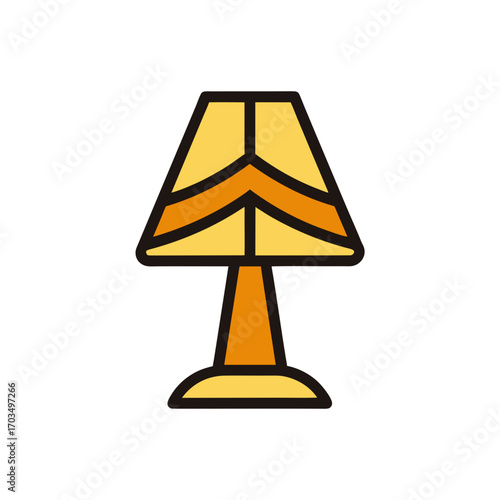 Illustration of a yellow bedside lamp icon on transparent background