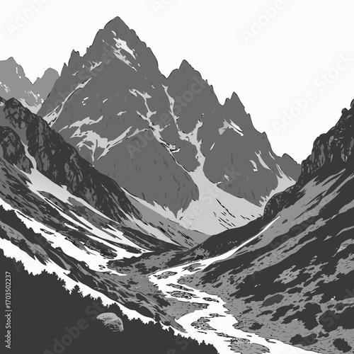 Classic black and white chess pieces vector illustration for strategic games and design