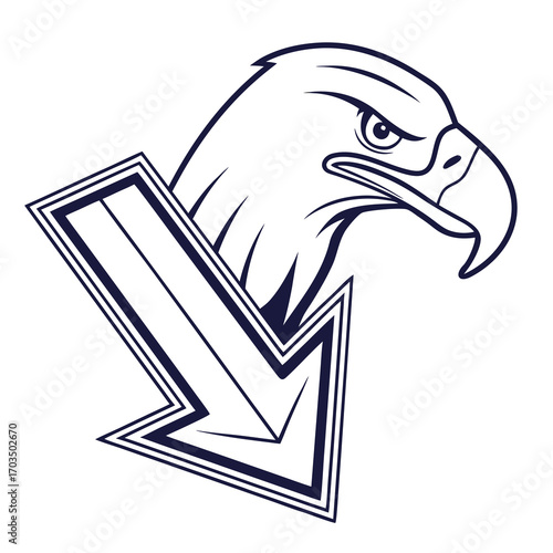 Clean outline download arrow icon with minimalist design elements and modern appeal