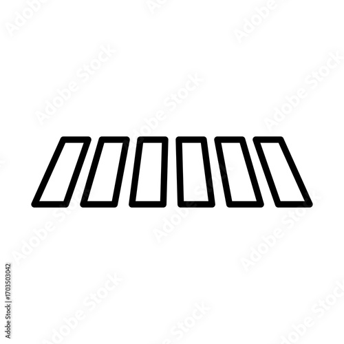 Pedestrian Crossing Lines Icon Isolated on White Background