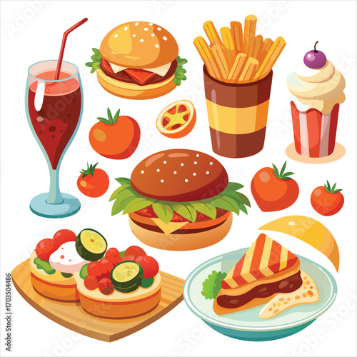 Food vector, Food design, Food concept, Food post, Food cartoon, Food icon, Food template, Food art, Food topics, Food doodle