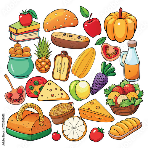 Food vector, Food design, Food concept, Food post, Food cartoon, Food icon, Food template, Food art, Food topics, Food doodle