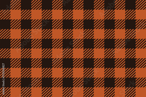 plaid background check fabric texture brown and orange colors gingham vector seamless pattern cloth illustration