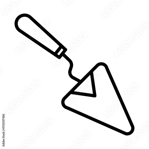 Mason Trowel Icon Isolated on White Background