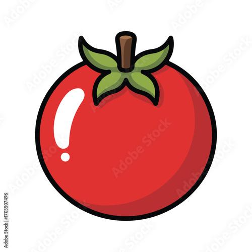 Cartoon Red Tomato Vegetable Icon Fresh Food Illustration