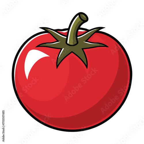 Cartoon Red Tomato Vegetable Illustration Fresh Food Graphic Design