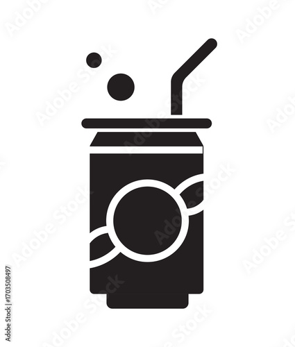 Water bottle icons. stroke line and black solid icons. Protein shake icon in black modern and lines. Soda icon set. soda can sign. for mobile concept and web design. vector illustration on white backg