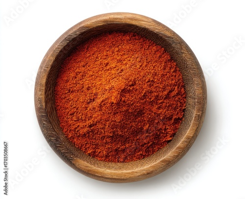 Red spice powder in wooden bowl (14)