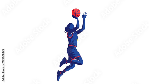 Basketball and Basketball Player Vector Silhouette Illustration Set AI EPS PNG
