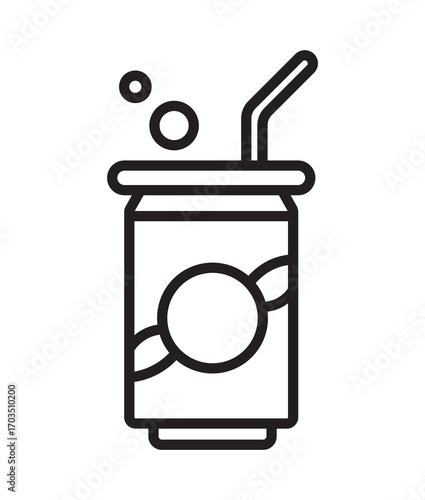 Water bottle icons. stroke line and black solid icons. Protein shake icon in black modern and lines. Soda icon set. soda can sign. for mobile concept and web design. vector illustration on white backg