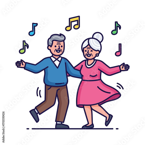 Elderly Couple Dancing