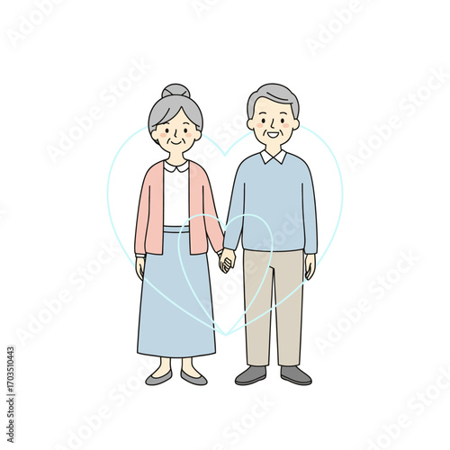 Elderly Couple Holding Hands