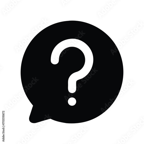 Question mark icon in a black speech bubble