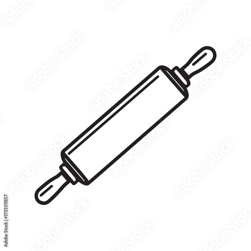 Rolling Pin Outlined for Baking and Cooking Designs