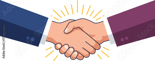 Business handshake agreement partnership deal successful teamwork collaboration victory concept illustration vector