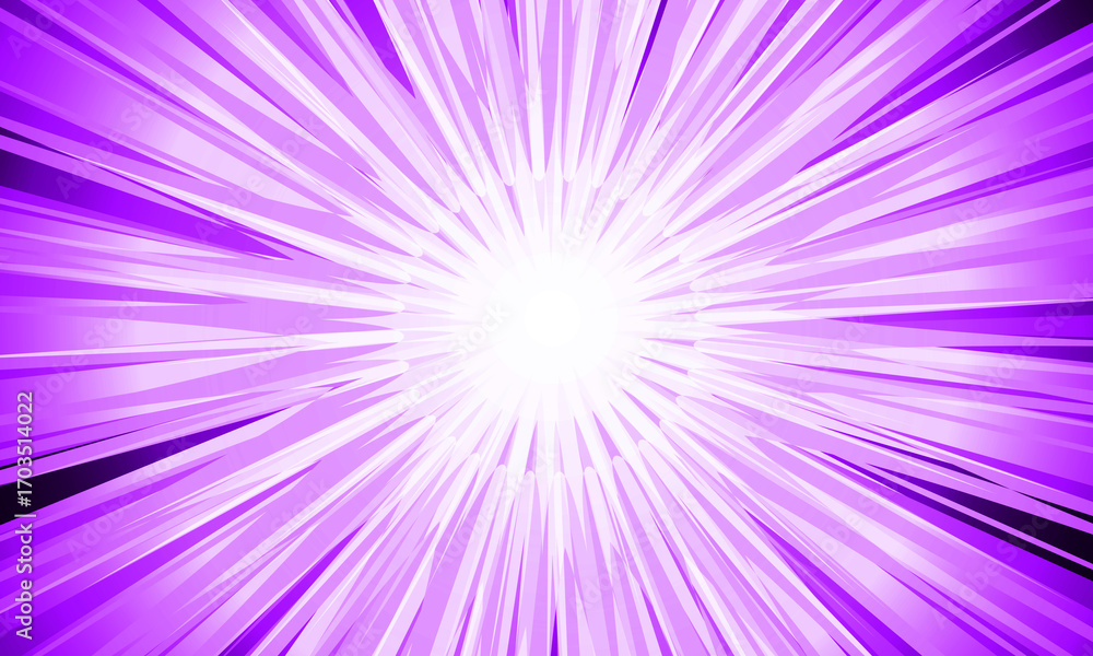 Obraz premium Purple radial burst shiny light effect background. Dynamic abstract purple burst background.