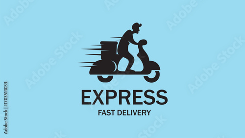 Delivery and Courier Motorbike Logo. Icon and Symbol Vector Template.